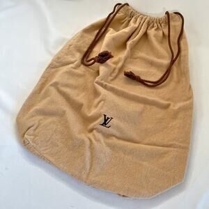 LOUIS VUITTON Dust Bag Large Drawstring Tan Cotton Flannel